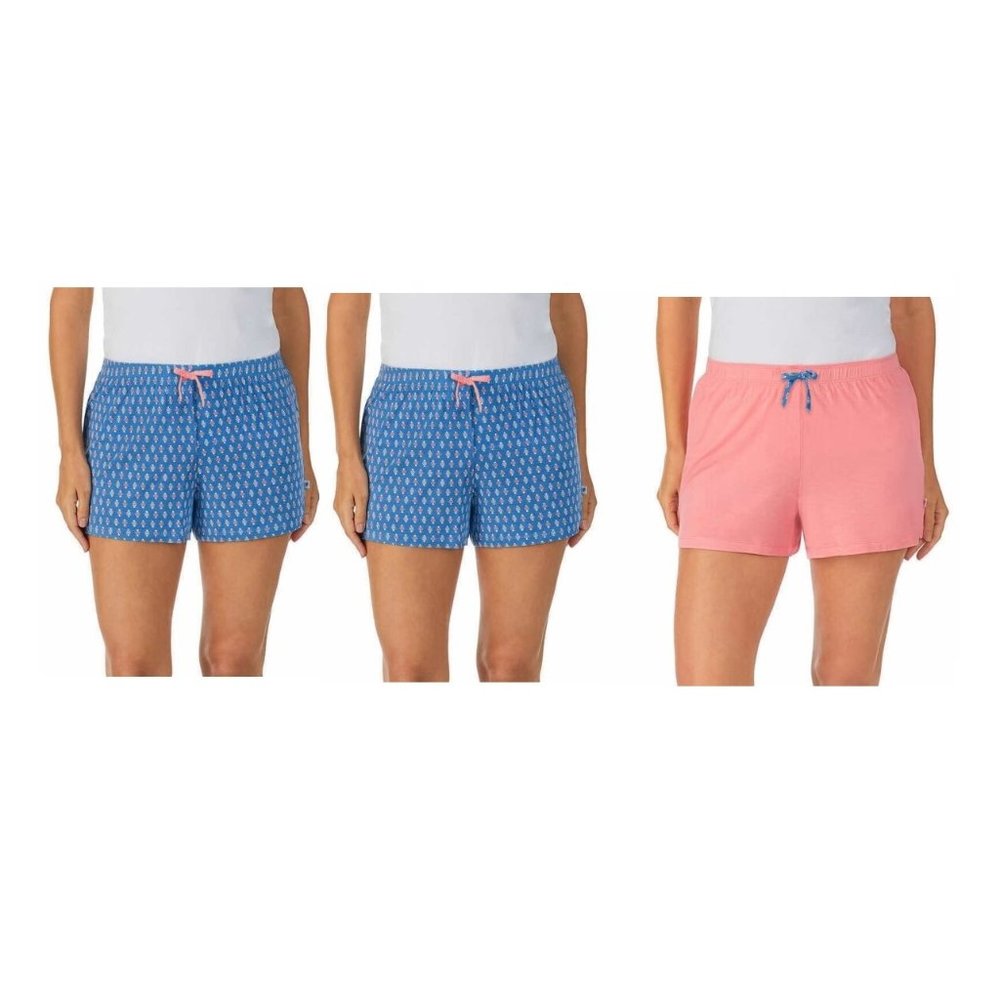 NWOT Jane and Bleecker Women's Sleep Short 3-pack Blue/Blue/Pink Size L $40 A252